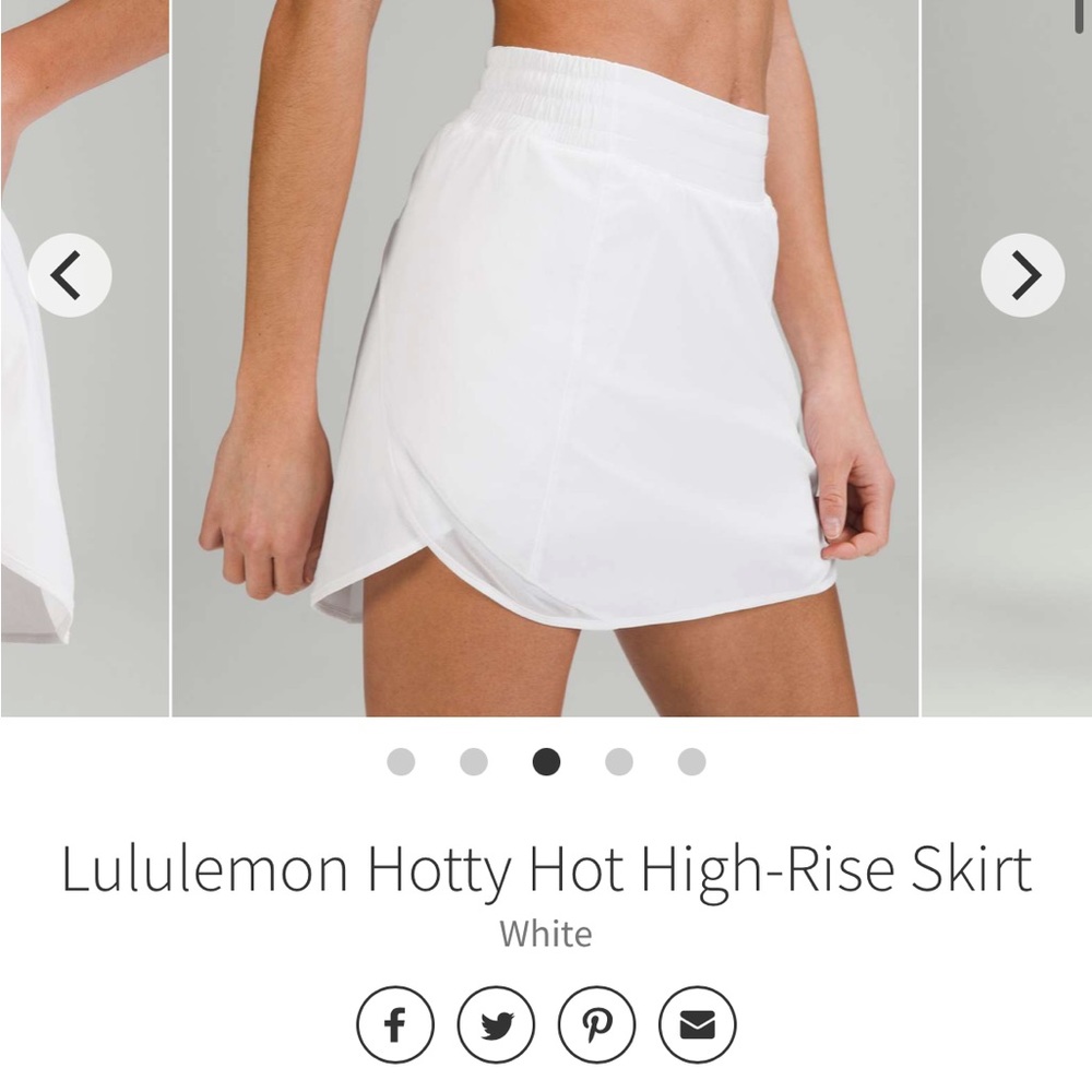 Lululemon Hotty Hot High-Rise Skirt White Size 4 NWT
